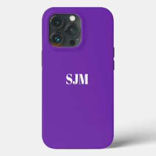 Minimalist Custom monogram name purple grape iPhone 13 Pro Case