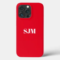 Minimalist Custom monogram name red white