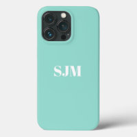 Minimalist Custom monogram name robin egg blue