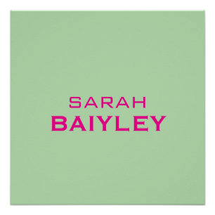 Minimalist custom name modern poster