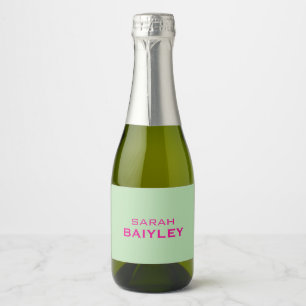 Minimalist custom name modern sparkling wine label
