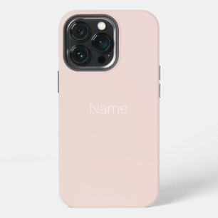 Minimalist custom name monogram blush pink iPhone 13 pro case