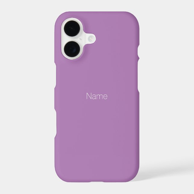 Minimalist custom name monogram lavender lilac iPhone case (Back)