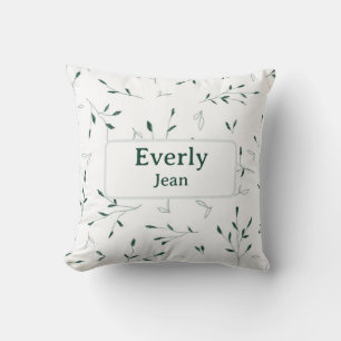 Minimalist Custom Name Nursery Decor Botanical Cushion