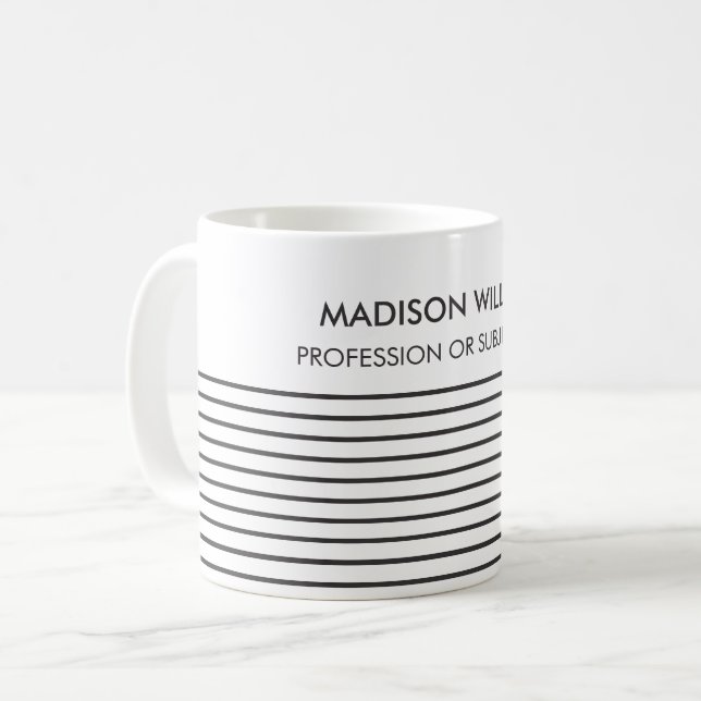 Minimalist Custom Name Personalised Coffee Mug (Front Left)