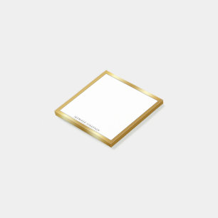 Minimalist Custom Name Professional Modern Gold Post-it Notes