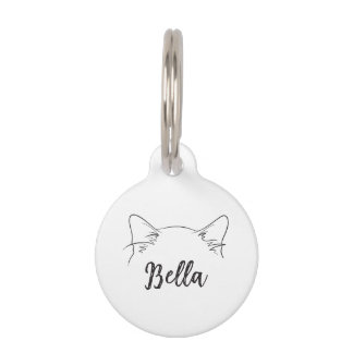 Minimalist Custom Name Ragdoll Cat Pet Tag