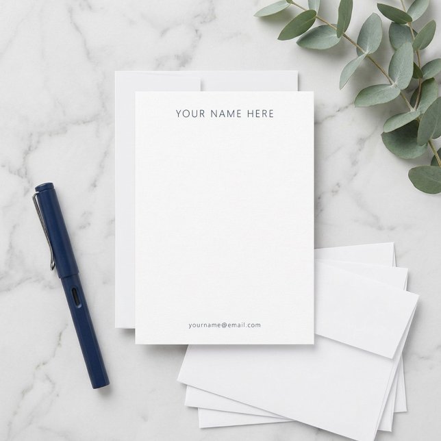 Minimalist Custom Name Stationery Note Cards (Creator Uploaded)