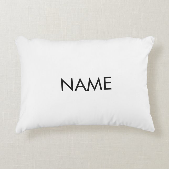 Minimalist custom name text black white decorative cushion (Front)