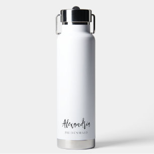 Minimalist Custom Name Wedding Party Water Bottle
