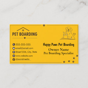 Minimalist Custom Pet Boarding Business Card