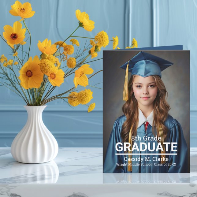 Minimalist Custom Photo 8th Grade Graduation Invitation (Creator Uploaded)