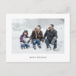 Minimalist Custom Photo Family Holiday Postcard