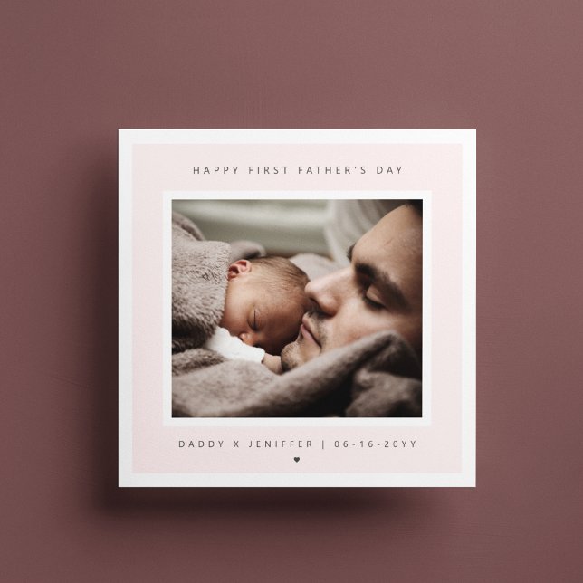 Minimalist Custom Photo First Father's Day Modern Card (Creator Uploaded)