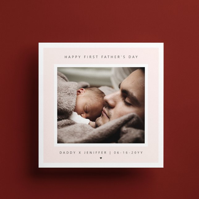 Minimalist Custom Photo First Father's Day Modern Card (Creator Uploaded)