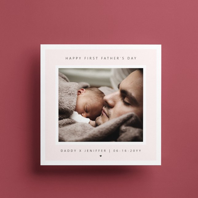 Minimalist Custom Photo First Father's Day Modern Card (Creator Uploaded)