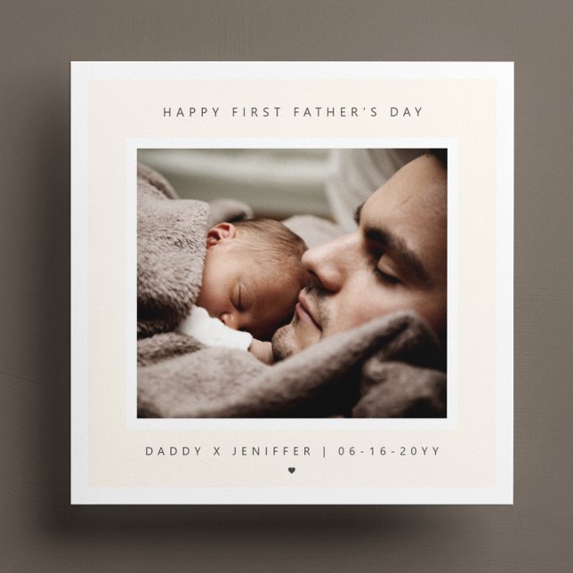 Minimalist Custom Photo First Father's Day Modern Card (Creator Uploaded)