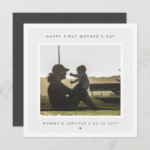 Minimalist Custom Photo First Mother's Day Modern Card
