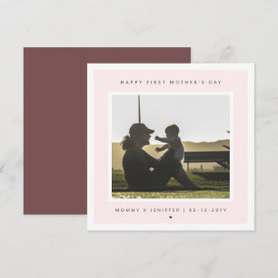 Minimalist Custom Photo First Mother's Day Modern Card