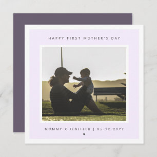 Minimalist Custom Photo First Mother's Day Modern Card