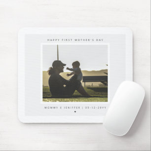 Minimalist Custom Photo First Mother's Day Modern Mouse Mat