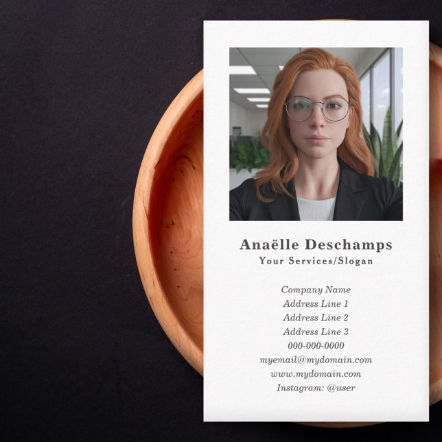 Minimalist Custom Photo Vertical Business Card (Minimalist Custom Photo Vertical Business Card)