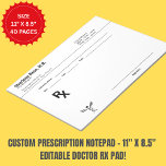 Minimalist Custom Prescription Notepad – Green Pad<br><div class="desc">Keep your notes neat and professional with this Minimalist Custom Prescription Notepad—an editable RX pad designed for doctors, nurses, pharmacists, and medical students. Featuring a clean, modern layout, this notepad can be fully customised with your name, clinic, speciality, or title, making it a practical yet personal addition to your daily...</div>