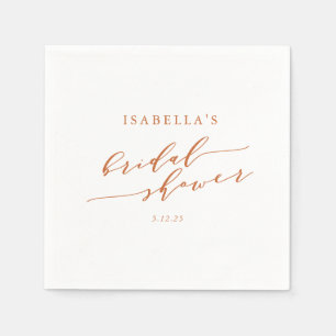 Minimalist Custom Rust Text Boho Bridal Shower Napkin
