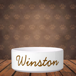 Minimalist Custom Script Pet Name Bowl