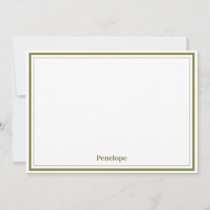 Minimalist Custom Stationery Olive Card