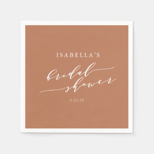 Minimalist Custom Terracotta Boho Bridal Shower Napkin