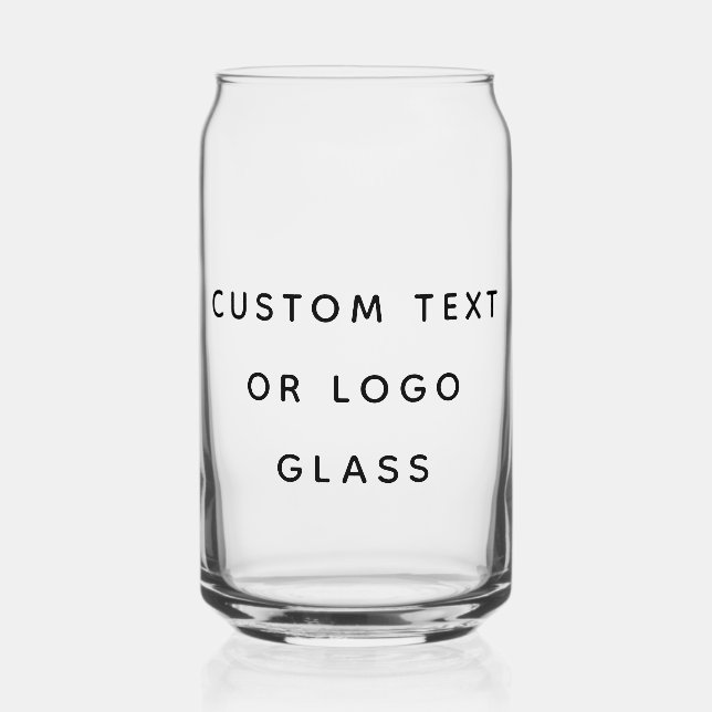 Minimalist Custom Text Or Logo Can Glass (Front)