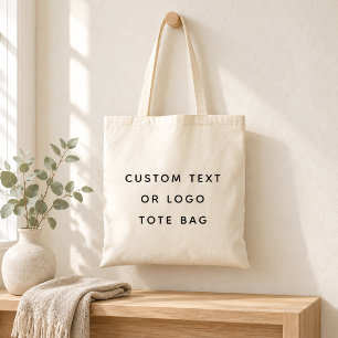 Minimalist Custom Text Or Logo Tote Bag