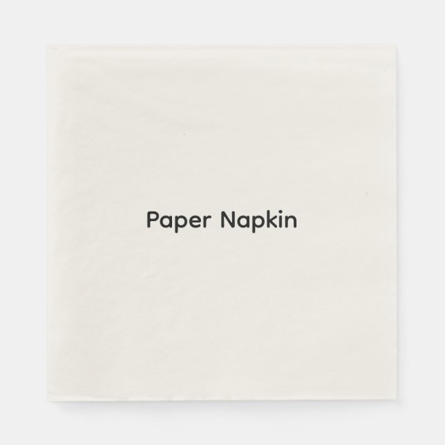 Minimalist Custom Text Personalised Paper Napkin (Front)