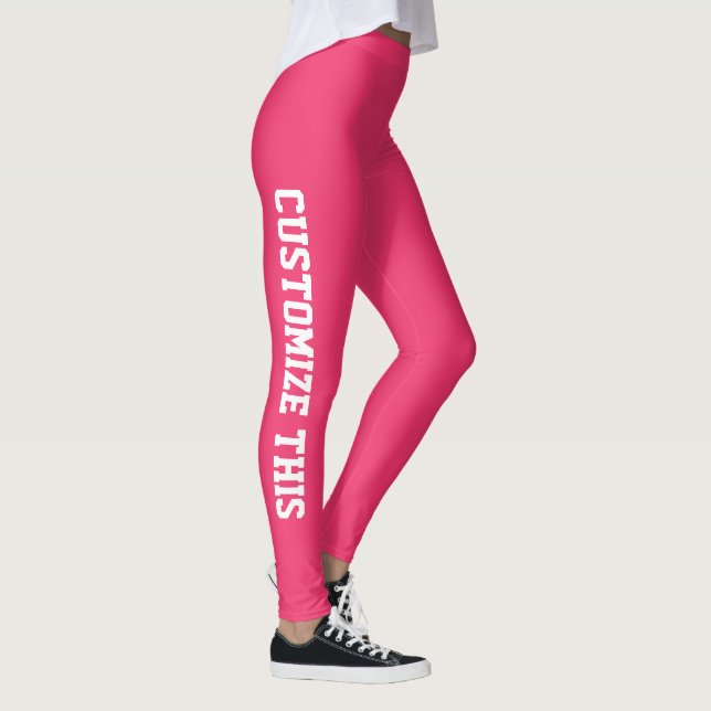 Minimalist Custom Text Women's Leggings (Right)