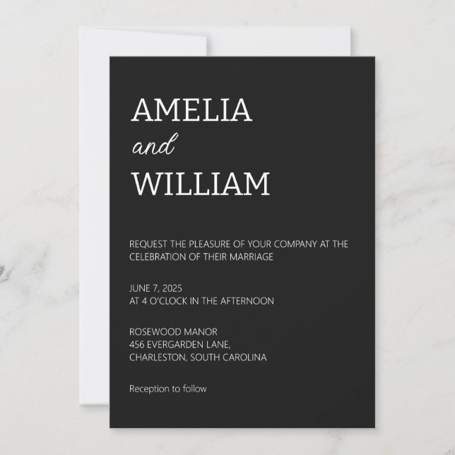 Minimalist Custom Wedding Invitation Template (Front)