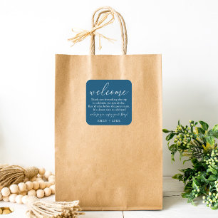 Minimalist Custom Wedding Welcome Bag Square Sticker