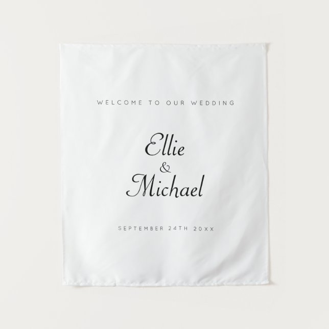 Minimalist Custom Wedding Welcome Tapestry (Front)