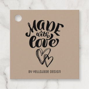 Minimalist Customisable Calligraphy Made with Love Favour Tags