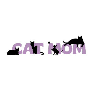 Minimalist Customisable Cat Mum Text Shadow Image T-Shirt