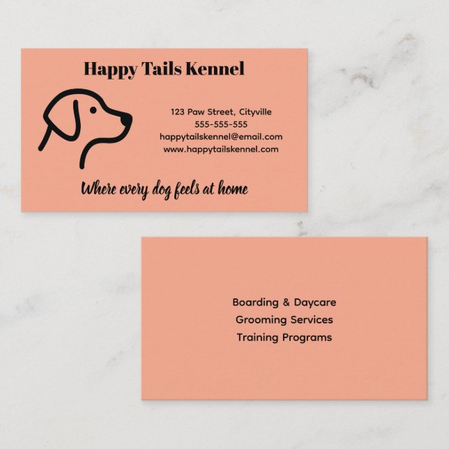 Minimalist  Customisable Kennel Business Card  (Front/Back)