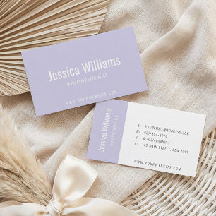 Minimalist Customisable Professional Lavender Business Card