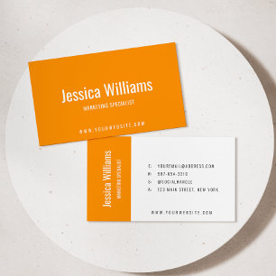 Minimalist Customisable Professional Orange Business Card