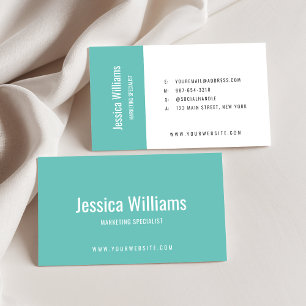 Minimalist Customisable Professional Teal Business Card