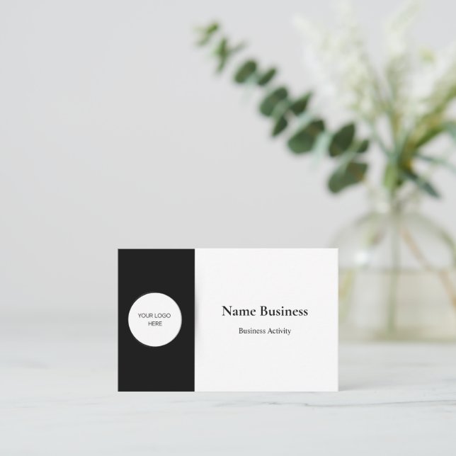 Minimalist Customisation: Black and White  Business Card (Standing Front)