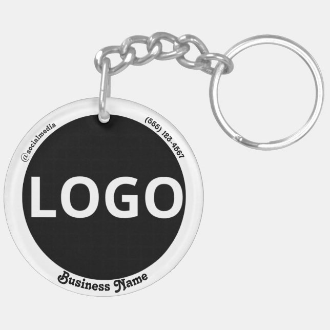 Minimalist Customisation: Black and White  Key Ring (Back Left)