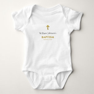 Minimalist Customised Orthodox Christian Baptism  Baby Bodysuit