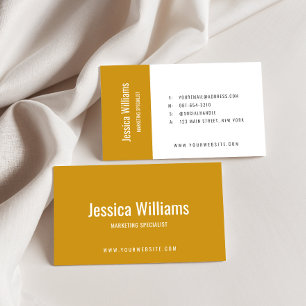 Minimalist Customised Professional Mustard Yellow Business Card