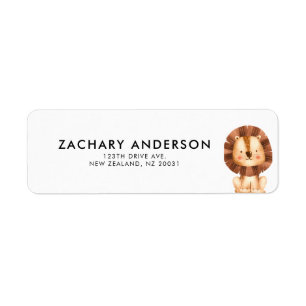 Minimalist Cute Baby Lion Kids Personalised Lab