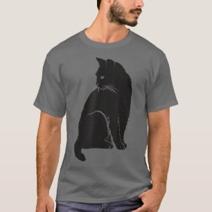 Minimalist Cute Black Cat Owner Feline Art Kitten T-Shirt